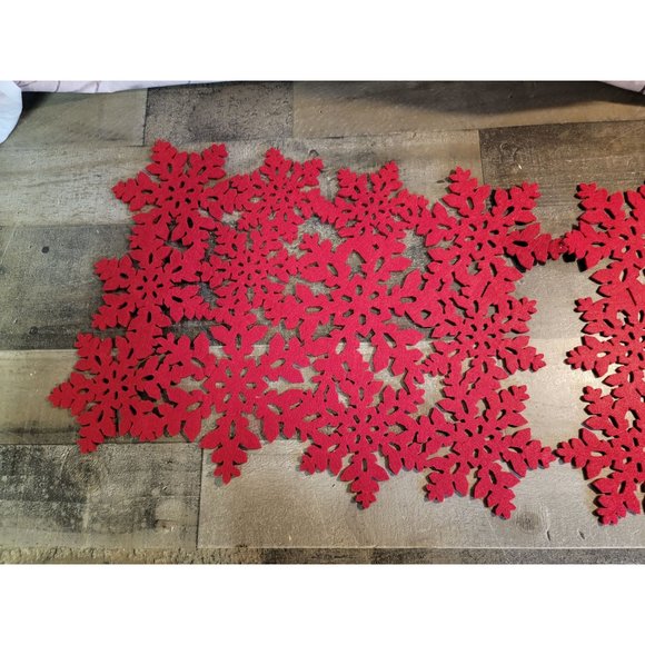 Snowflake xmas placemat red decor set - Picture 2 of 6